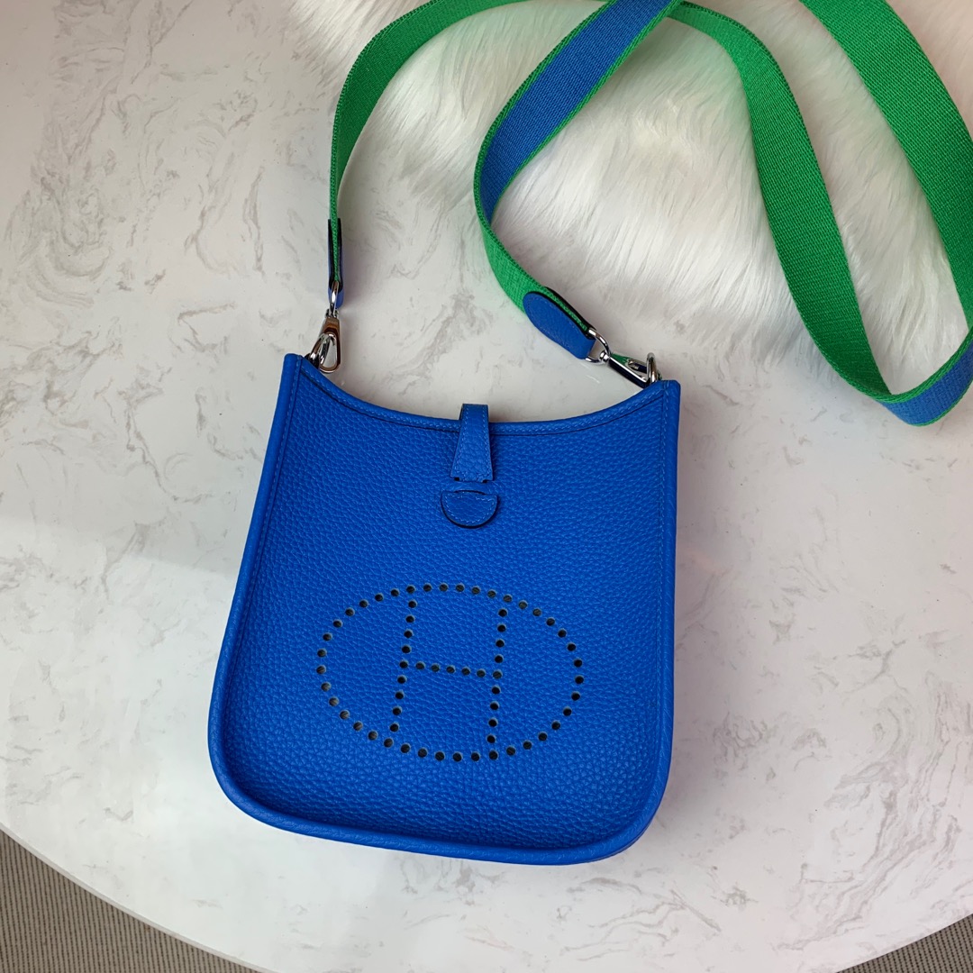 에르메스 미니 에블린16 블루젤리제 은장